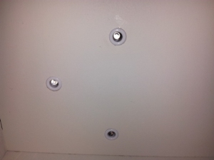 The installed grommets.