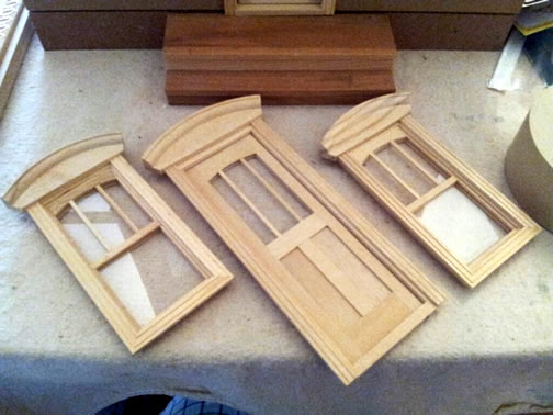 Queen Anne style windows and doors. Purchased from Real Good Toys.
